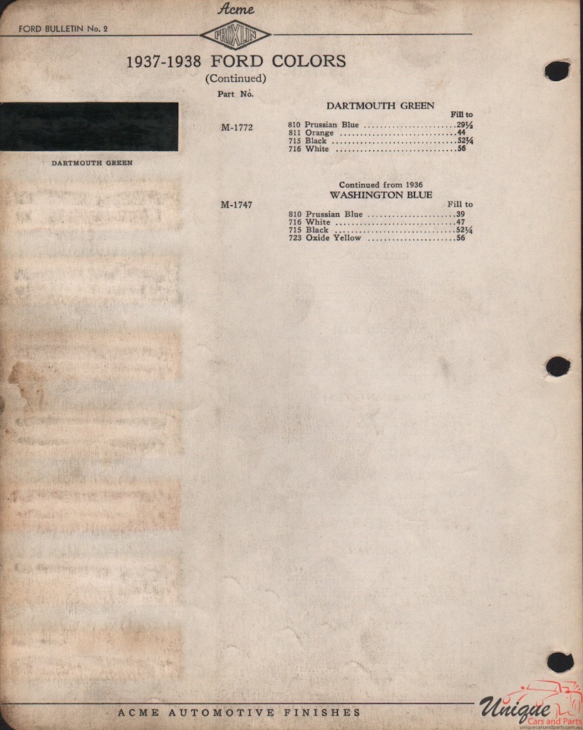 1937 Ford Paint Charts Acme 4